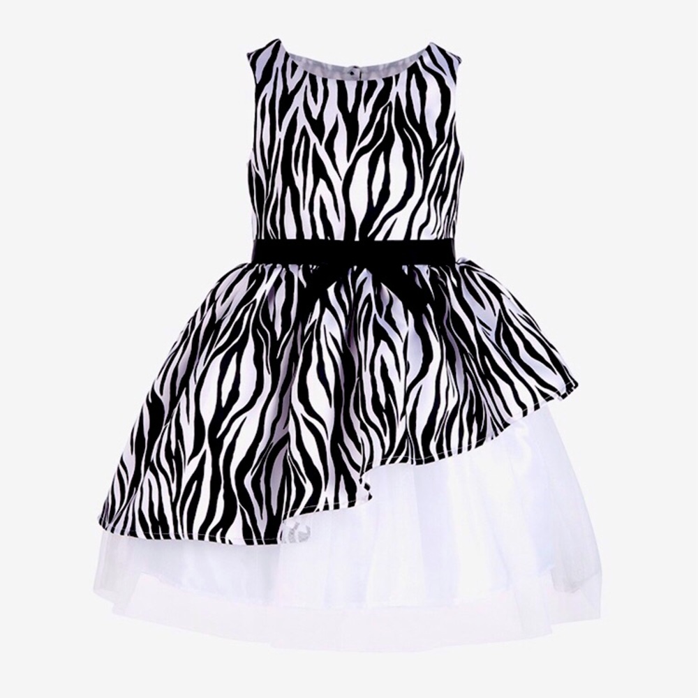 Pink & Violet Asymmetrical Zebra-Print Dress sz 6